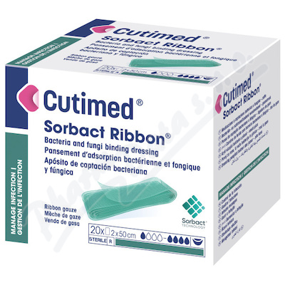 Cutimed Sorbact Ribbon antim.kr.příze 2cmx50cm20ks