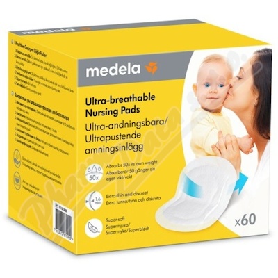 Medela prsní vložky jednoráz.ultra prodyšné 60ks