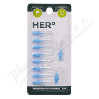 HERBADENT HERo mezizubní kartáček 0.5mm modrý 10ks