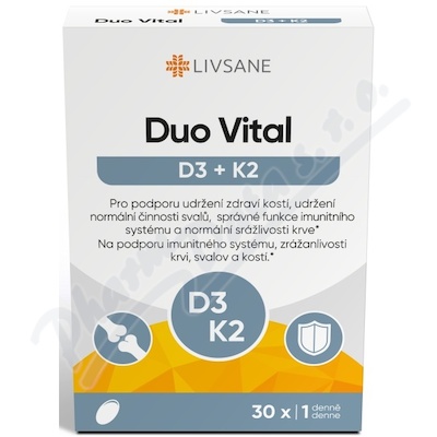 LIVSANE Duo Vital D3+K2 tob.30