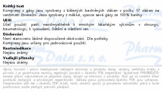 Gáza kompr.nester.10x10cm 8vrst.100ks Steriwund