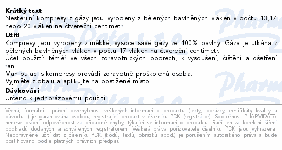 Gáza kompr.nester.10x20cm 8vrst.100ks Steriwund