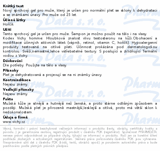 VICHY HOMME Hydra Mag C sprchový gel 200ml