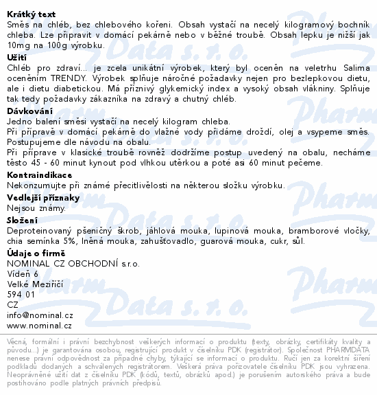 Nominal směs na chléb s chia semínky 500g