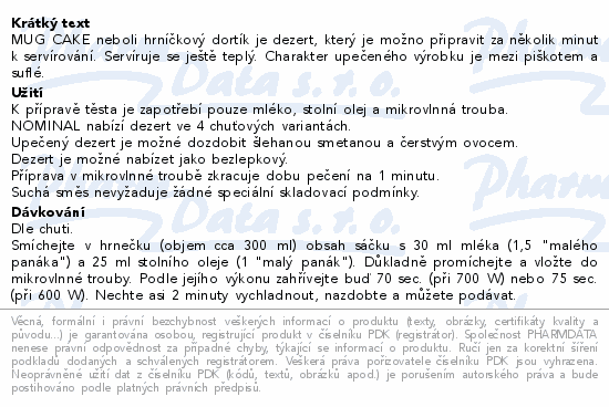 Hrníčkový dortík MUG CAKE stracciatella 60g