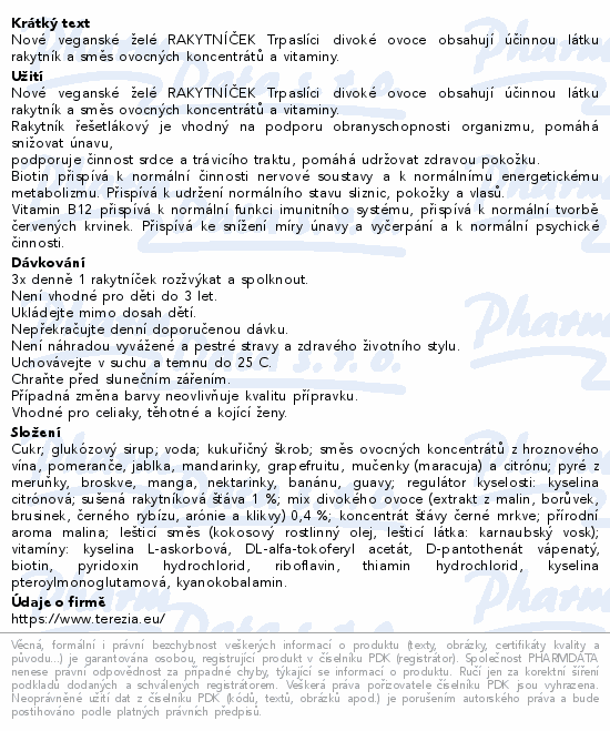 RAKYTNÍČEK veganské želé divoké ovoce 90ks Trpaslí