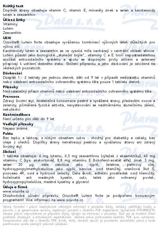 Ocuvite LUTEIN forte tbl.60 Bausch+Lomb