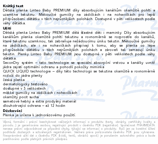 Linteo Baby Dětské plenky PREMIUM MAXI 8-15kg 50ks