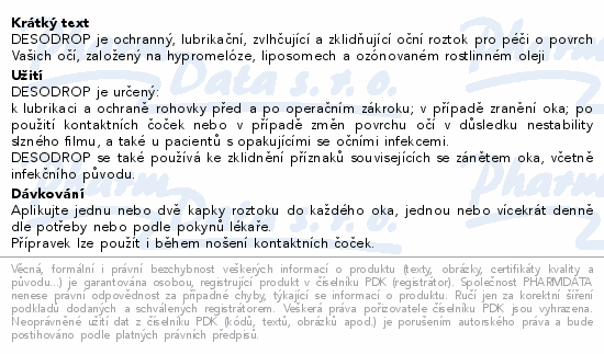 Desodrop oční roztok 8ml Bausch+Lomb