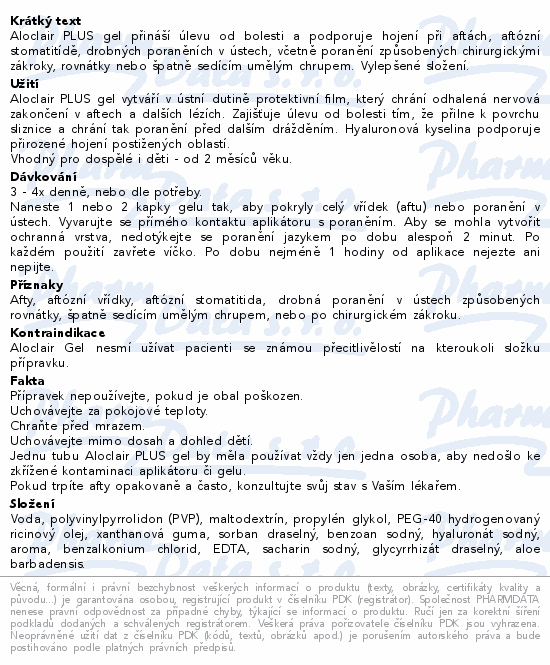 Aloclair PLUS gel 8ml