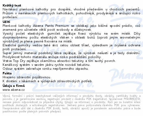 Inkont.navlék.kalhotky Abena Pants Prem.XXL1. 20ks