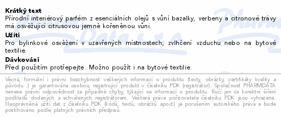 LEROS Bytová vůně bazalka&verbena 100ml