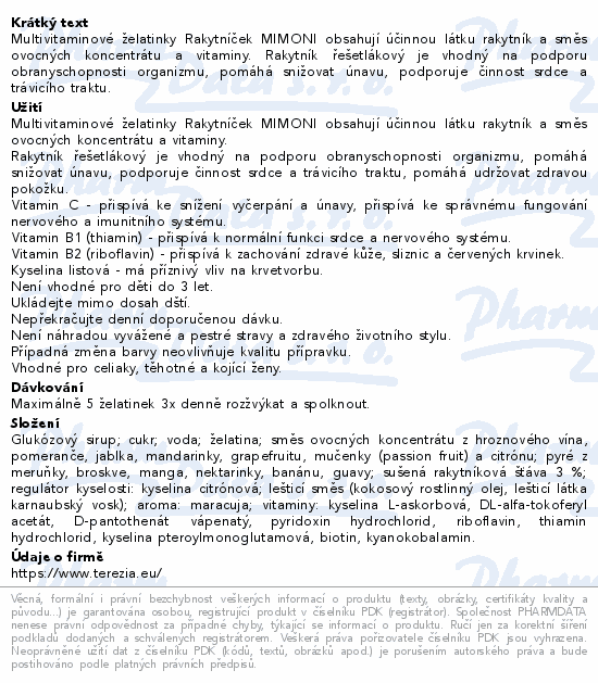 RAKYTNÍČEK želatinky 70ks MIMONI