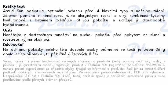 Astrid SUN neviditelný suchý opal.sprejSPF30 150ml