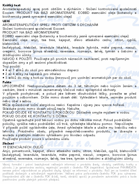 PURESSENTIEL Sprej pro lepší dýchání 200ml