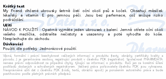 My friend vlhč.ubrousky na oči pro psy/kočky 30ks