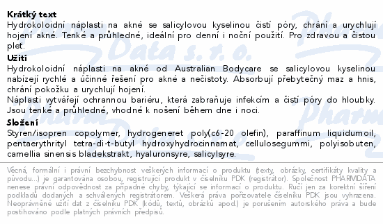 Australian Bodycare Pimple patches 20ks