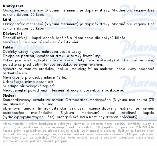 Solgar Milk Thistle (Silybum Marianum) cps.50