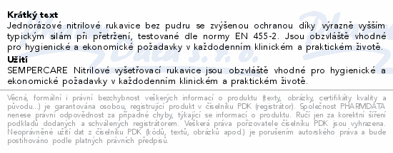 Rukavice vyš.Sempermed safe nitril M/100ks
