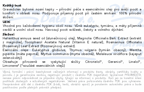 Gravedolen bylinné nosní kapky esenciál.oleje 30ml