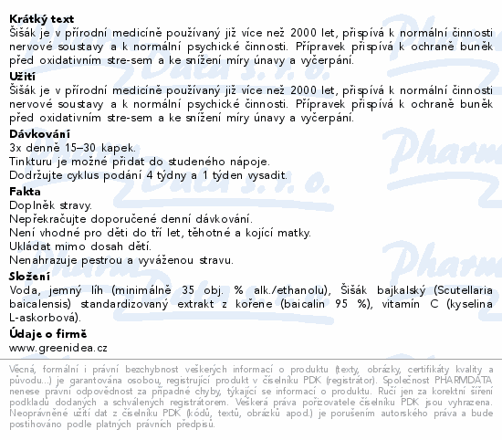 Green idea Šišák bajkalský bylin.lih.extr.100ml