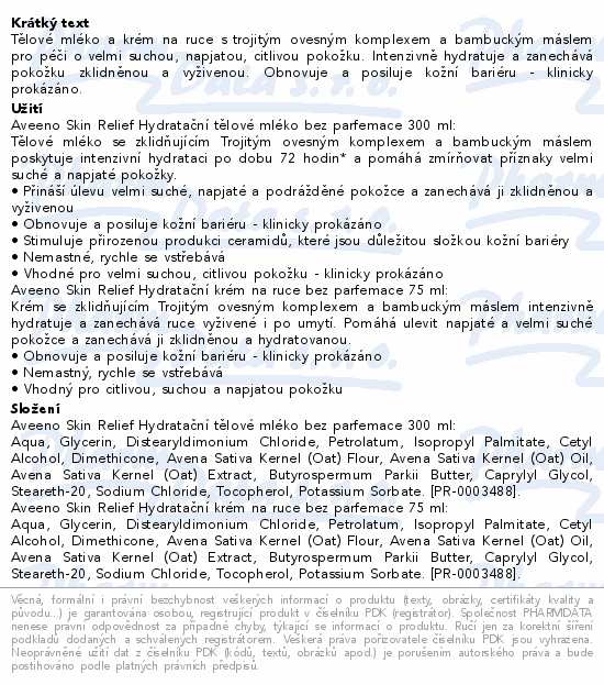 Aveeno Skin Relief dárková sada