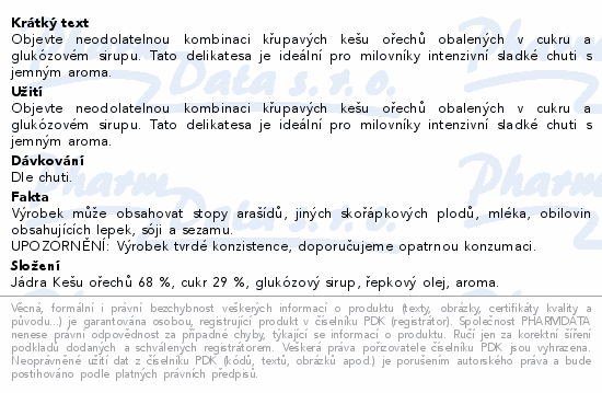 POEX Roasted exclusive Kešu pražené v cukru 120g