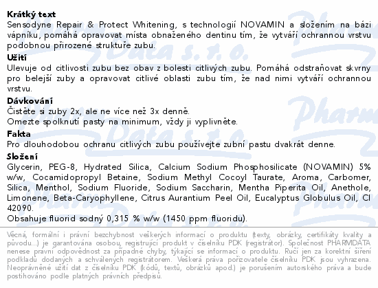 Sensodyne Repair&Protect Whitening zub.pasta 75ml