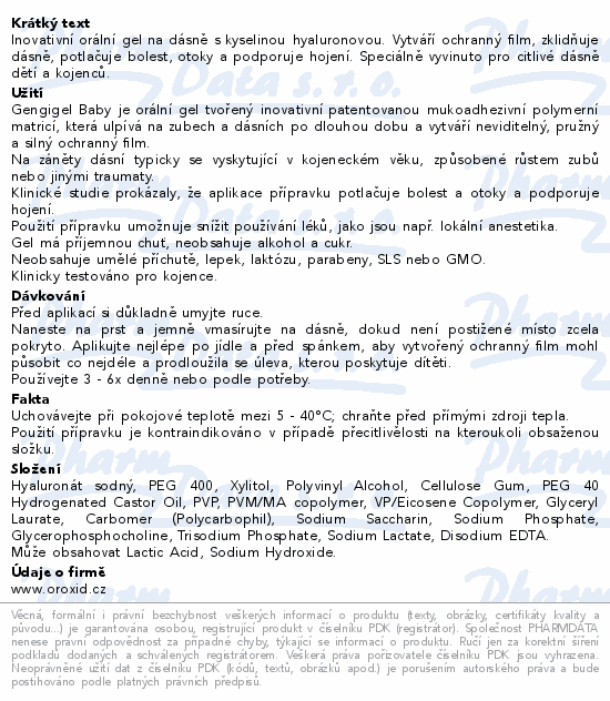 GENGIGEL Baby gel na dásně 20ml