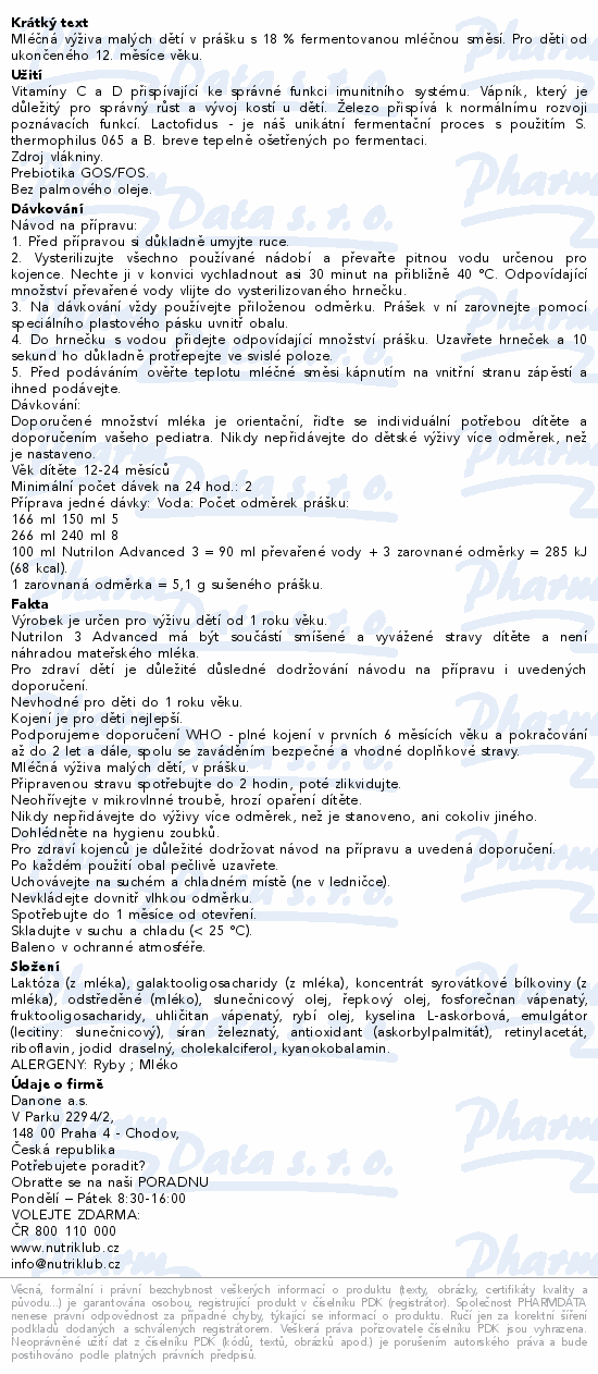 Nutrilon Advanced 3 3x1000g