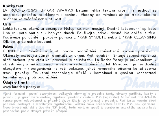LA ROCHE-POSAY LIPIKAR AP+M lehká textura 200ml