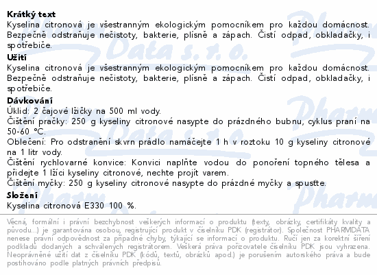 Allnature Kyselina citronová 500g