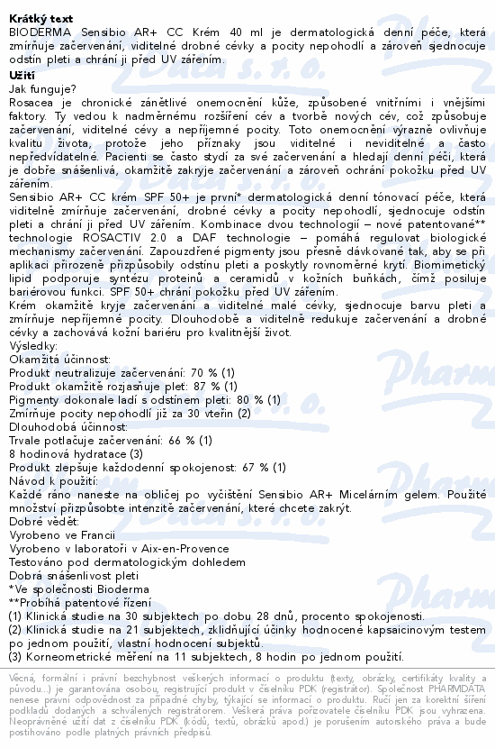 BIODERMA Sensibio AR+ CC krém SPF50+ 40ml