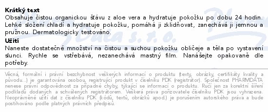 SOLERO Zklidňující Aloe Vera gel 200ml