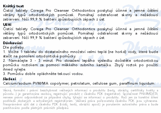 Corega Pro Cleanser Orthodontics čist.tablety 30ks