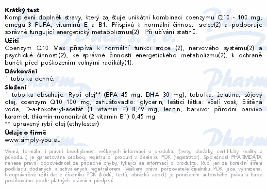 Coenzym Q10 Max 100mg Da Vinci Academia tob.45