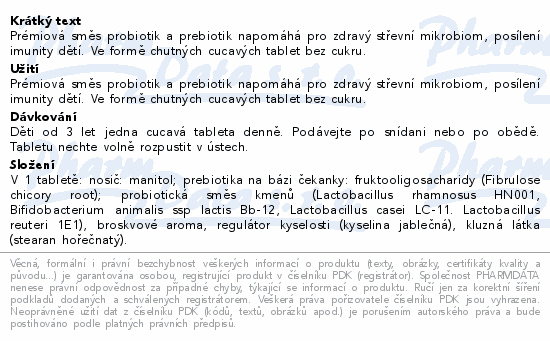 Verra KIDS Probiotika+ broskev tbl.30