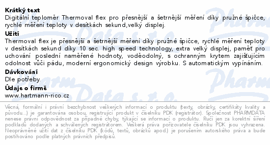 Hartmann Thermoval flex digitální teploměr 1ks