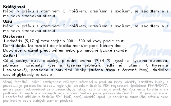 Allnature Sportlab Elektrolyty malina+citron 310g