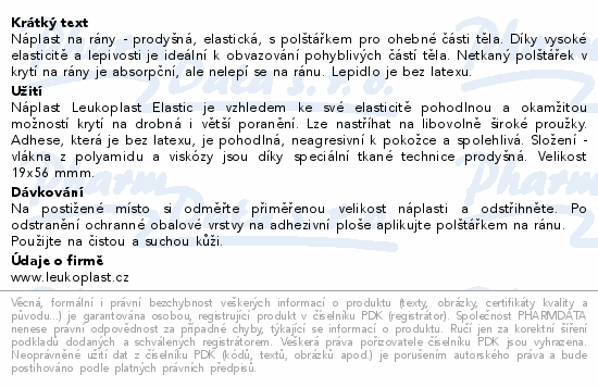 Leukoplast Elastic náplast pružná 19x56mm 10ks