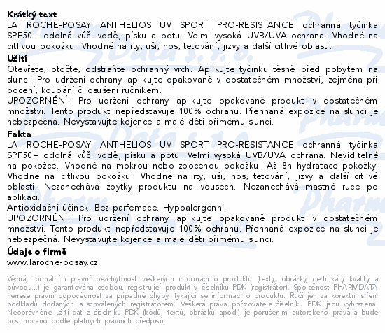 LA ROCHE-POSAY ANTHELIOS UVsport tyčinka SPF50+ 8g