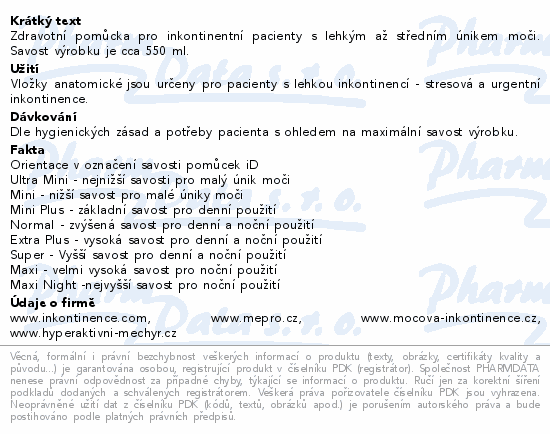 iD Discreet Light Pads Extra Plus 10ks