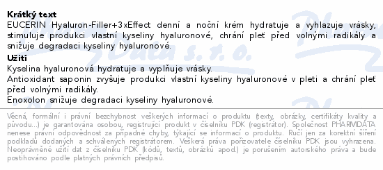 Eucerin HyaluronFil.+3xEff.d+n kr.SPF30 2x50ml2026