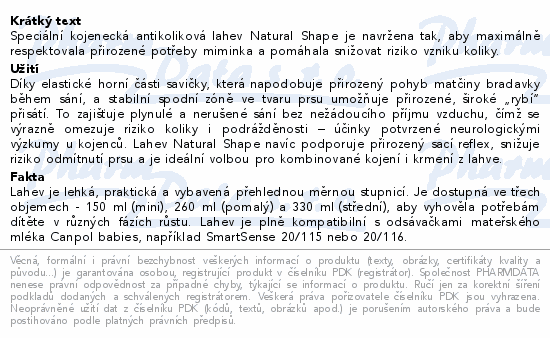 Canpol babies Lahev antikol.NATURAL SHAPE 260ml