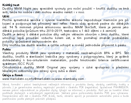 MAM Dudlík Original Night box 6+m šedý/zelený 2ks