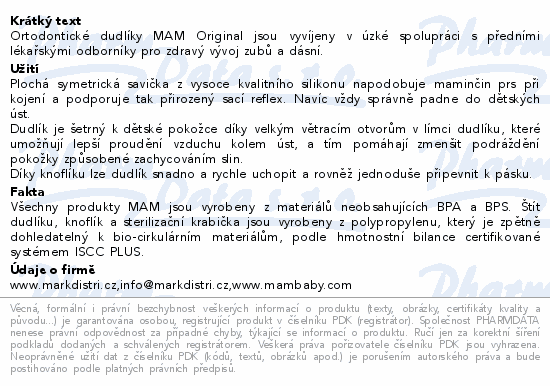MAM Dudlík Original box 0+m modrý/béžový 2ks