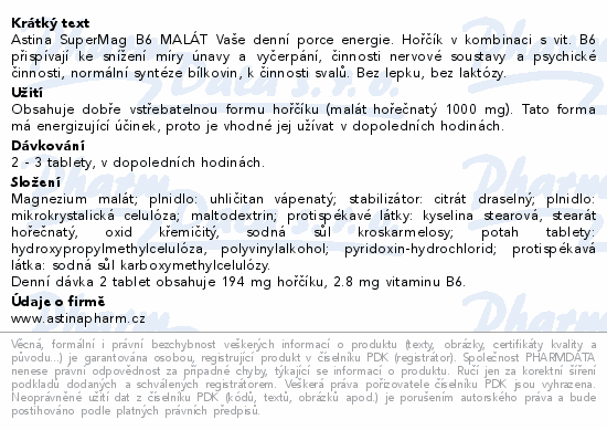 Astina SuperMag B6 MALÁT tbl.60