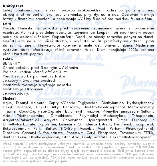 VIVACO SUN BRONZ opal.krém na obličej SPF50+ 50ml