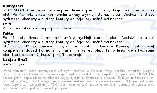 VICHY NEOVADIOL Compensating complex denní kr.50ml