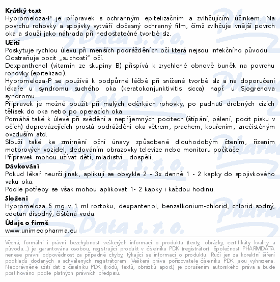 Hypromeloza-P oční kapky 10ml